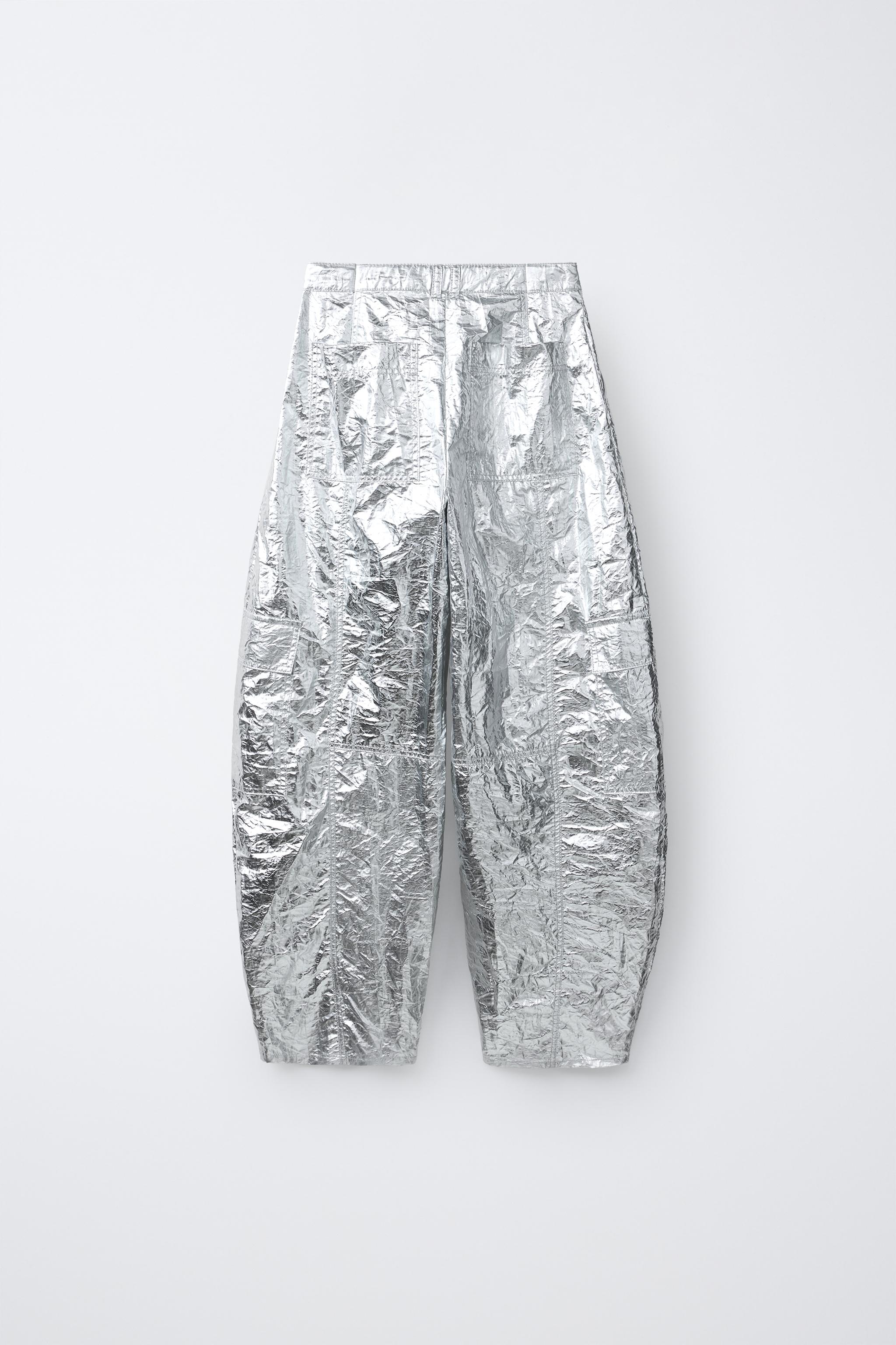 PANTALON BARREL MÉTALLISÉ